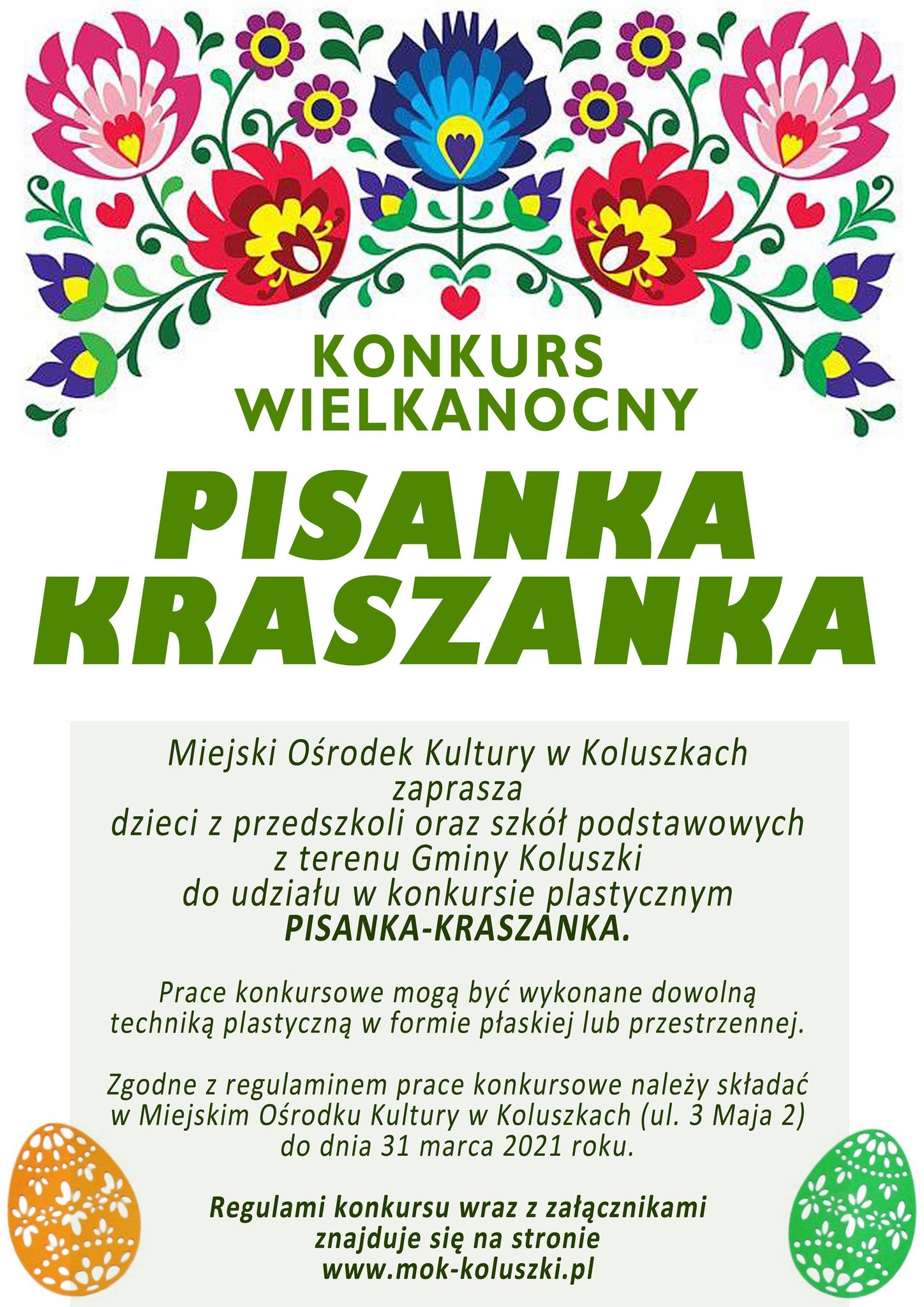 Plakat konkurs plastyczny PISANKA-KRASZANKA