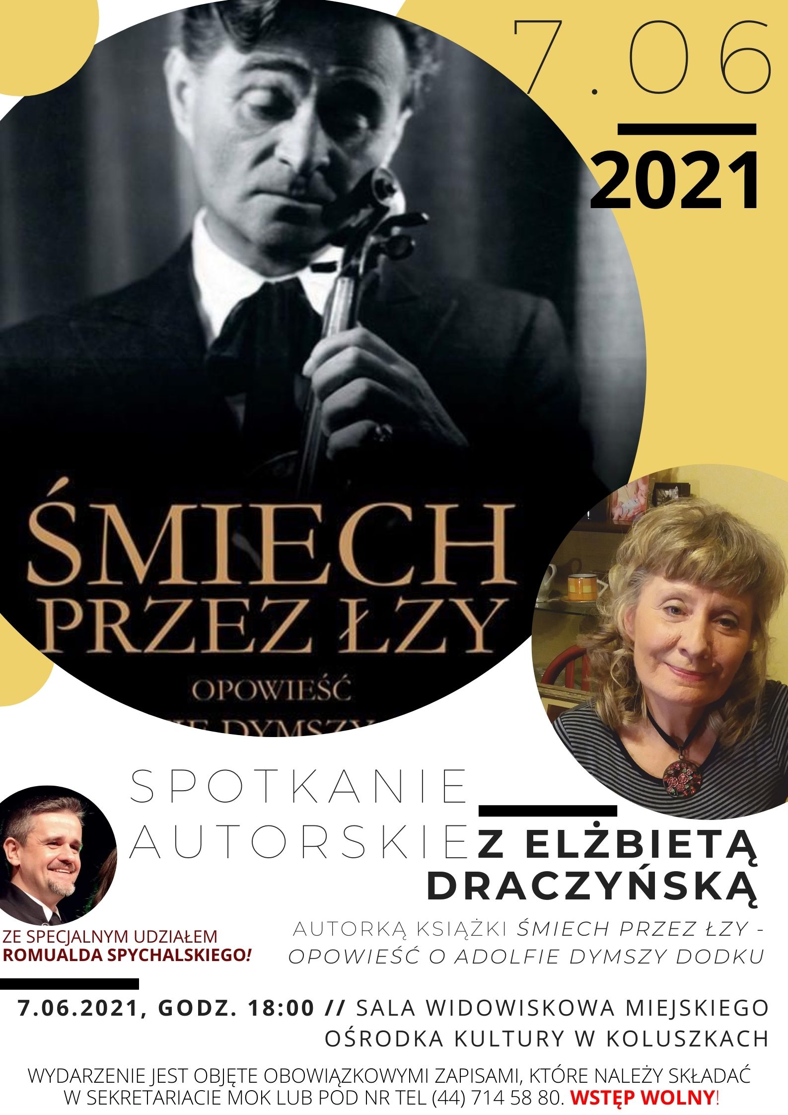 Plakat - zaproszenie do udziału w spotkaniu autorskim z Elżbietą Draczyńską