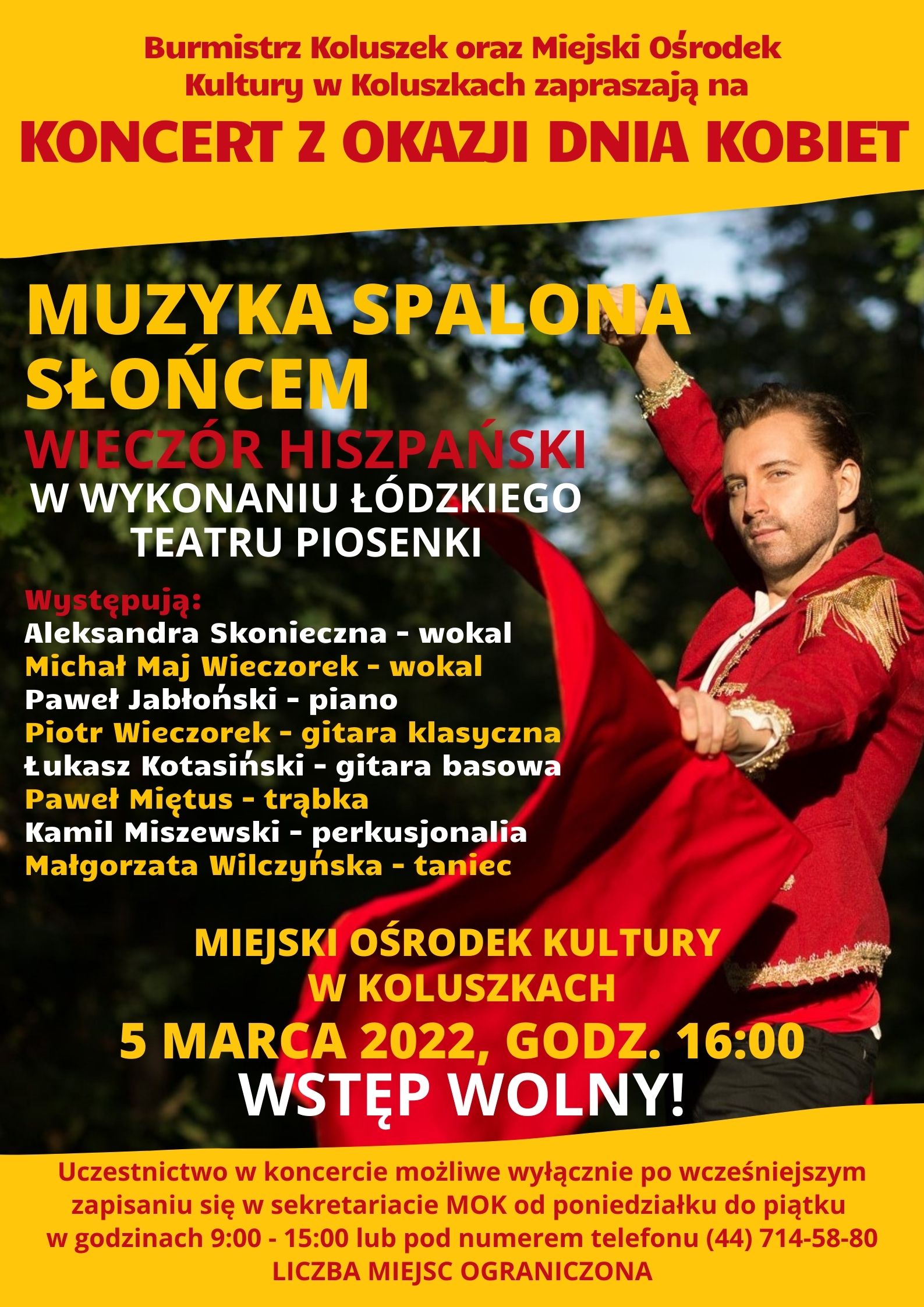 Plakat koncertu z okazji Dnia Kobiet 2022