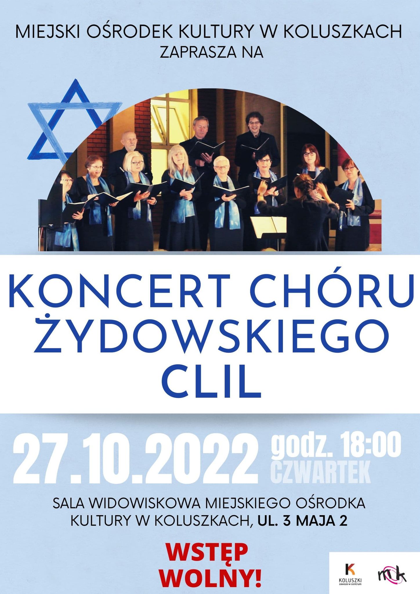 Plakat - koncert Chóru Żydowskiego CLIL