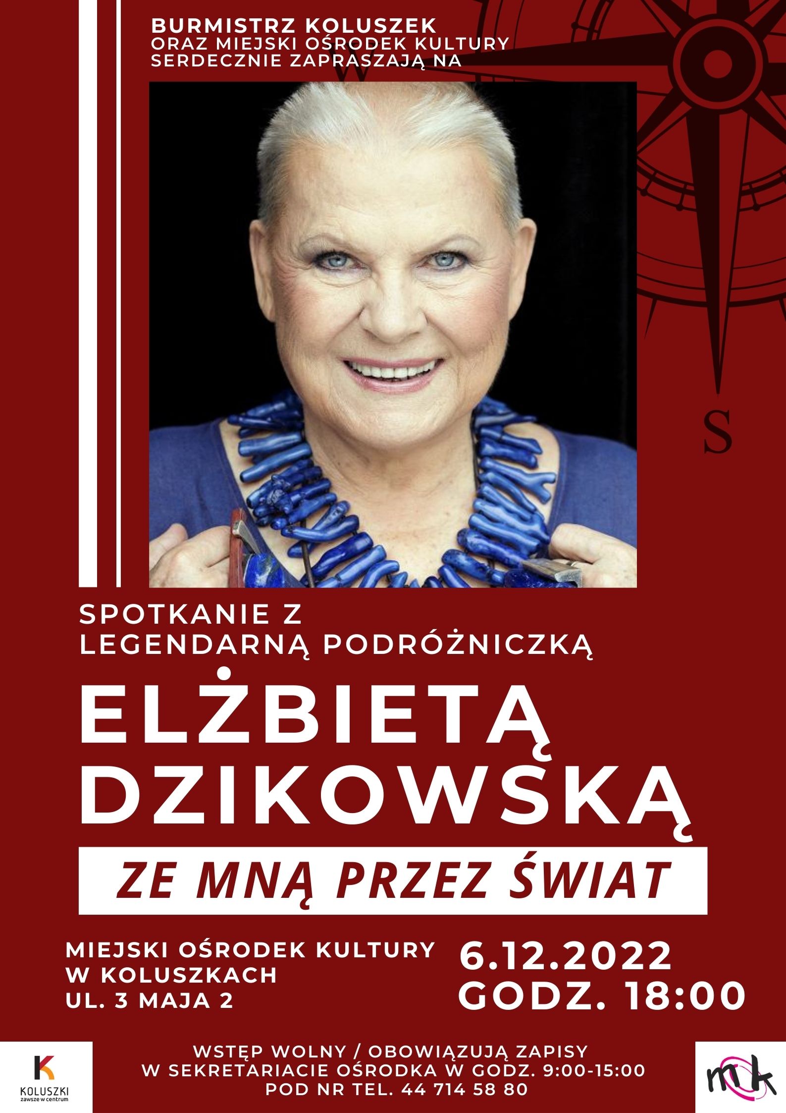 Zapraszoenie na spotkanie z legendarną podróżniczką Elżbietą Dzikowską