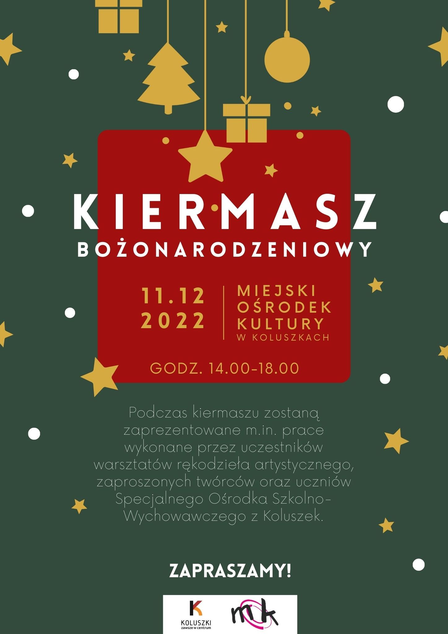 Plakat Kiermasz Bożonarodzeniowy 2022