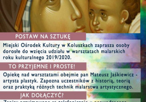 Plakat warsztatów malarskich MOK