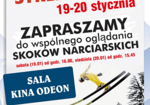 Zaproszenie do wspólnego oglądania skoków narciarskich w Miejskim Ośrodku Kultury w Koluszkach