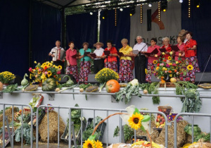 Zdjęcie Zespołu Przygoda wystepującego na scenie podczas Dożynek 2019