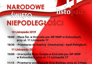 Zaproszenie na Uroczyste Obchody Narodowego Święta Niepodległości 2019