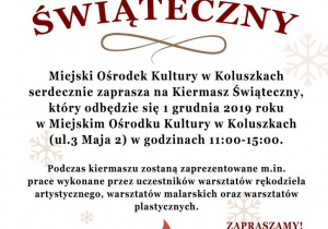 Zaproszenie na Kiermasz Świąteczny